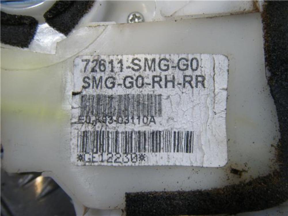 HONDA Civic 9 generation (2012-2020) Rear Right Door Lock 72611SMGG0 25919948