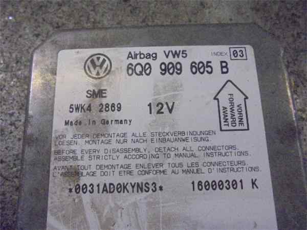 VOLKSWAGEN Golf 3 generation (1991-1998) Unitate de control SRS 5WK42869, 6Q0909605B 24556422