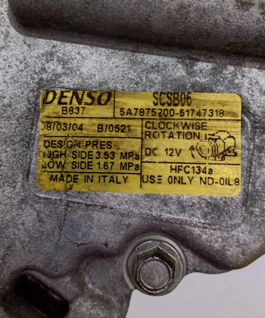 Air conditioning compressor 188A4000 51747318 de Fiat Panda / panda classic (169_) 2010-2013 con 108000 km - pieza usada