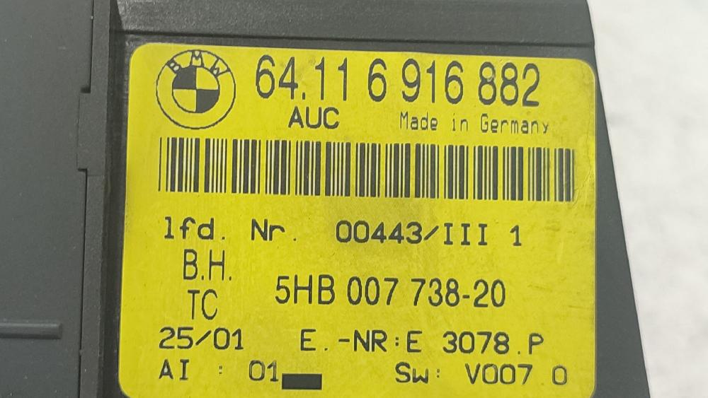 Comando do climatizador N42B18A 64116916882 de Bmw 3 compact (e46) 2001-2005 115 CV con 232239 km - pieza usada