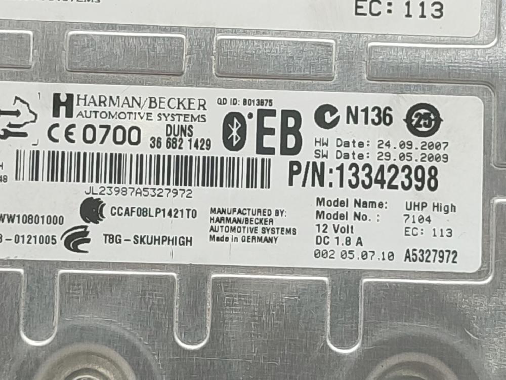 Módulo electronico A20DTH 13342398 de Opel Insignia a (g09) 2008-2017 131 CV con 278456 km - pieza usada