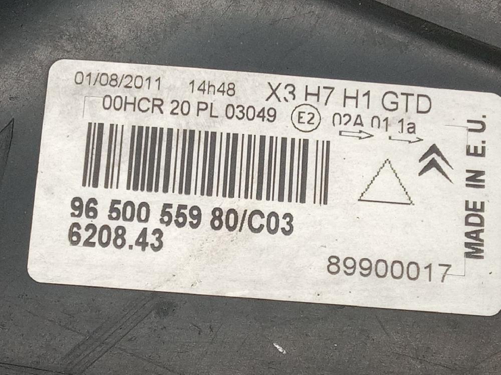 Phare gauche 9HZ 9650055980 de Citroen C5 ii (rc_) 2004-2008 109 CV con 176354 km - pieza usada