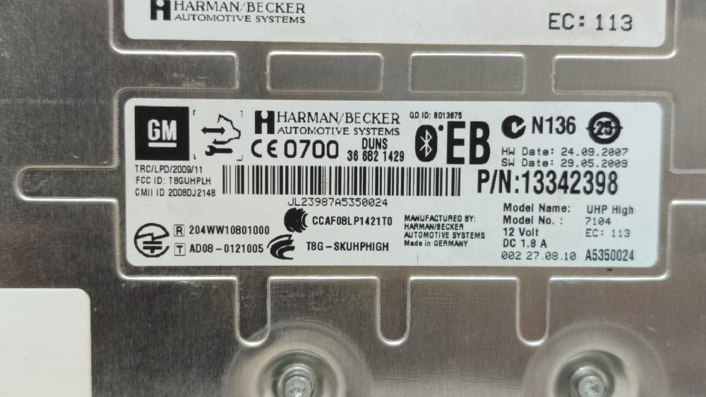 Módulo electronico A20DTH 13342398 de Opel Insignia a sports tourer (g09) 2008-2012 131 CV con 143194 km - pieza usada