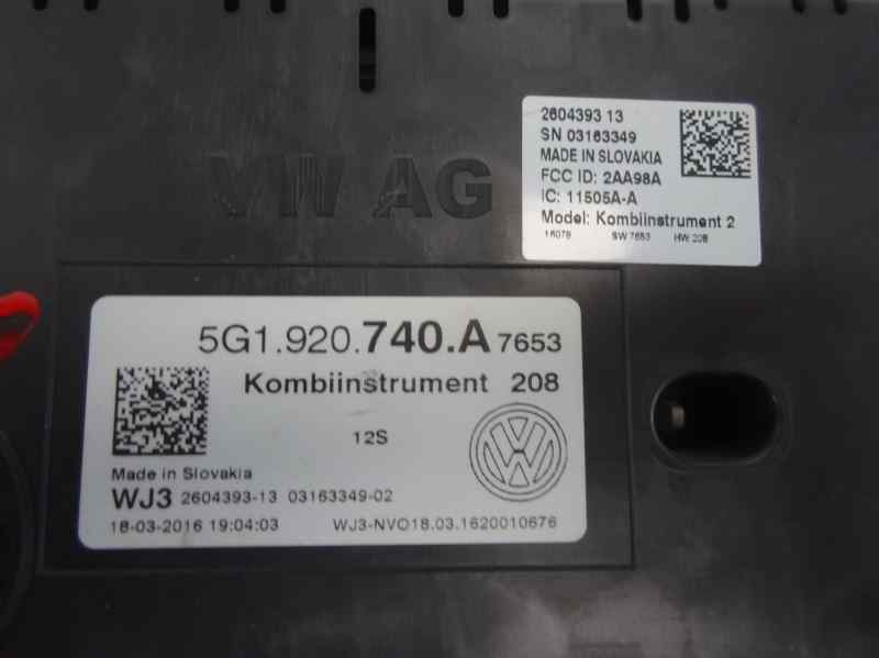 CUADRO INSTRUMENTOS VOLKSWAGEN GOLF 1.4 TSI MT 125CV | 92KW