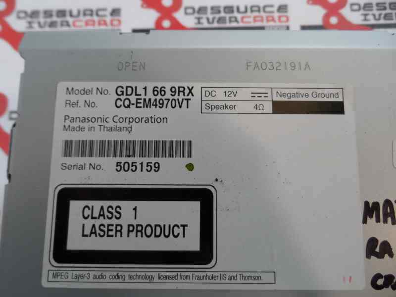 SISTEMA AUDIO RADIO CD MAZDA 6 2.2 MZR-CD MT 129CV