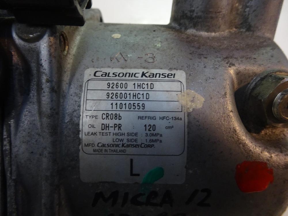 COMPRESOR AIRE ACONDICIONADO NISSAN MICRA 1.2 MT 98CV | 72KW