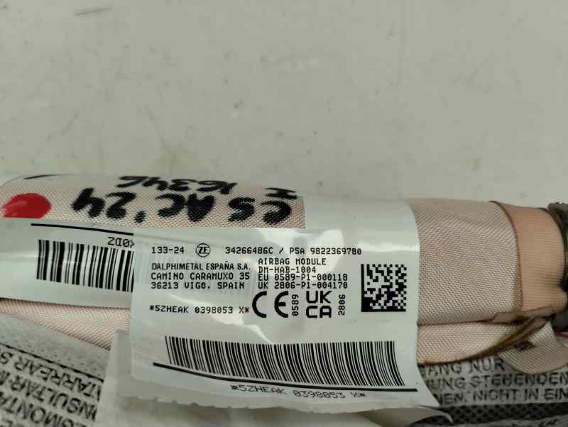 AIRBAG CORTINA DELANTERO IZQUIERDO CITROEN C5 AIRCROSS 1.2 PURETECH MT 131CV