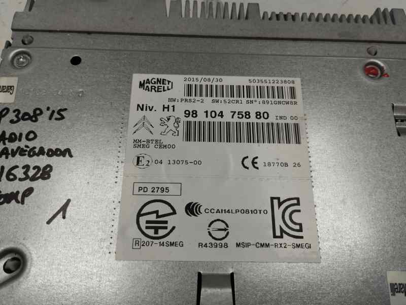 SISTEMA AUDIO RADIO CD PEUGEOT 308 1.2 MT 110CV | 81KW