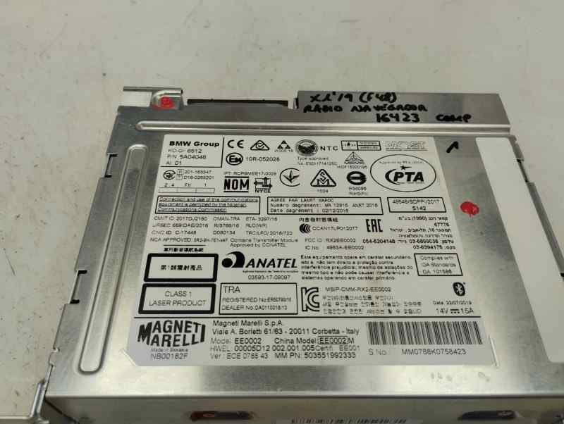 SISTEMA AUDIO RADIO CD BMW X1 1.5 16D SDRIVE MT 116CV