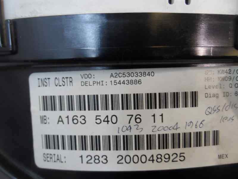 CUADRO INSTRUMENTOS MERCEDES BENZ CLASE M 2003 2.7 ML 270 CDI MT 163CV