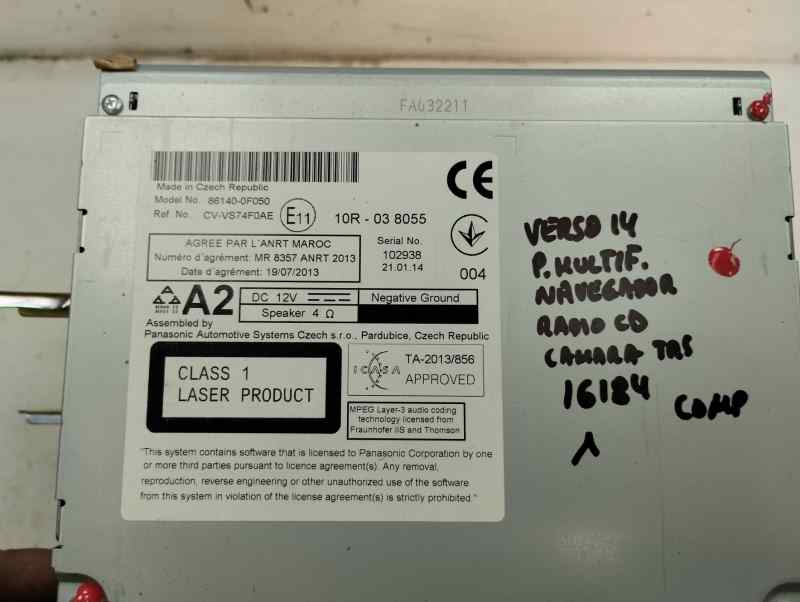 SISTEMA AUDIO RADIO CD TOYOTA VERSO 1.6 MT 112CV