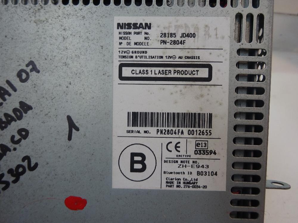 SISTEMA AUDIO RADIO CD NISSAN QASHQAI 1.5 DCI MT FWD 106CV