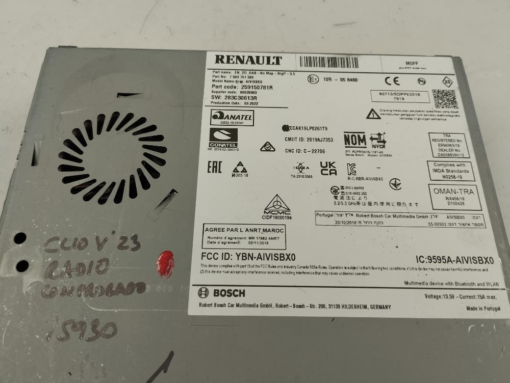 SISTEMA AUDIO RADIO CD RENAULT CLIO 1.0 MT 101CV