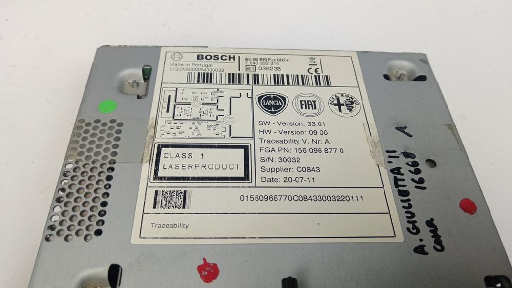 SISTEMA AUDIO RADIO CD ALFA ROMEO GIULIETTA 1.4 TB MULTIAIR MT 170CV