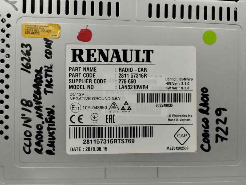 PANTALLA MULTIFUNCION RENAULT CLIO 0.9 TSE MT 90CV