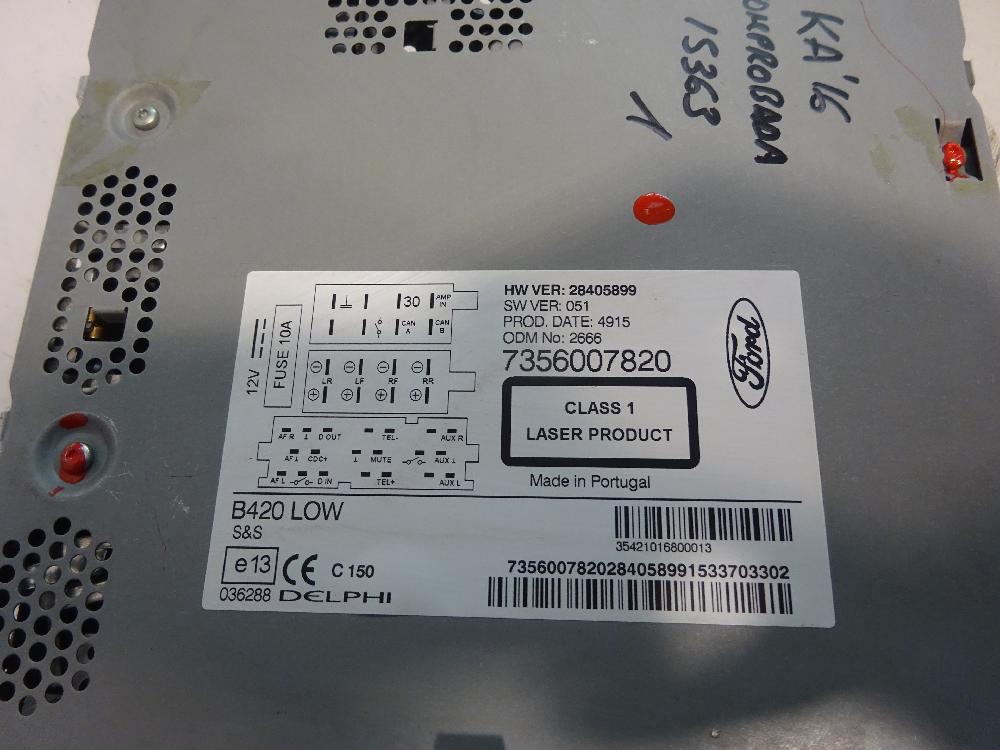SISTEMA AUDIO RADIO CD FORD KA 1.2 MT 69CV | 51KW