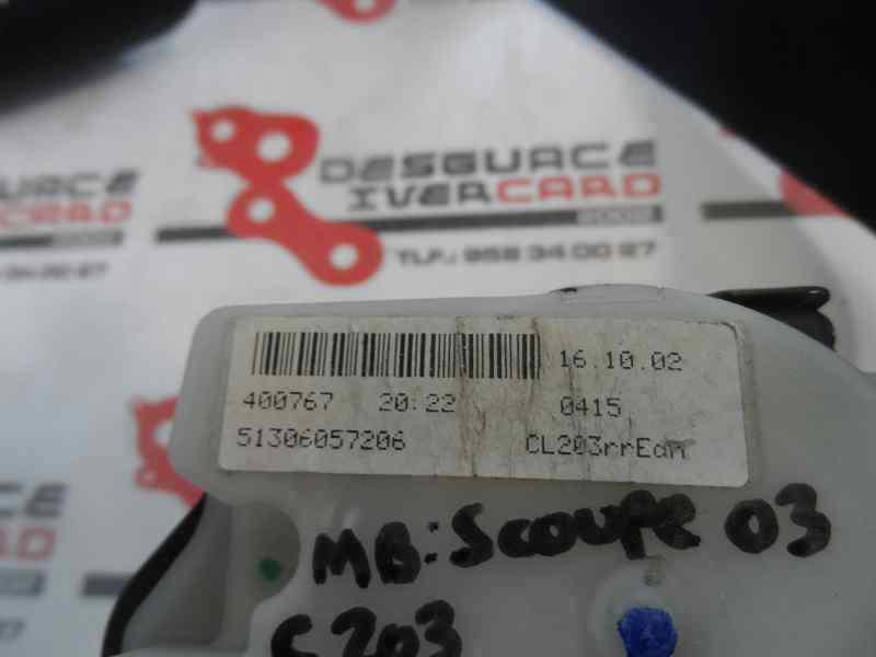 CINTURON SEGURIDAD TRASERO DERECHO MERCEDES BENZ CLASE C 2002 2.2 MT 143CV | 105KW