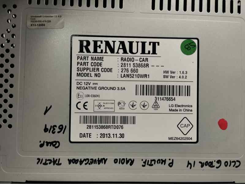 PANTALLA MULTIFUNCION RENAULT CLIO 0.9 TSE MT 90CV