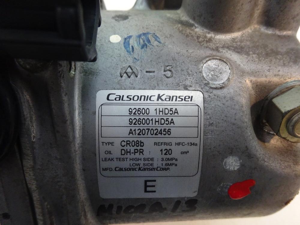 COMPRESOR AIRE ACONDICIONADO NISSAN MICRA 2013 1.2 MT 80CV