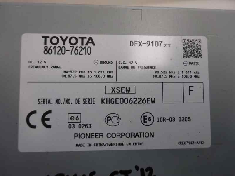 SISTEMA AUDIO RADIO CD LEXUS CT 1.8CVT 99CV | 73KW
