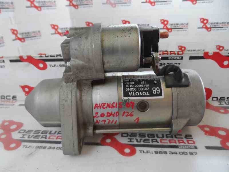 MOTOR ARRANQUE TOYOTA AVENSIS 2.0 D-4D MT 126CV