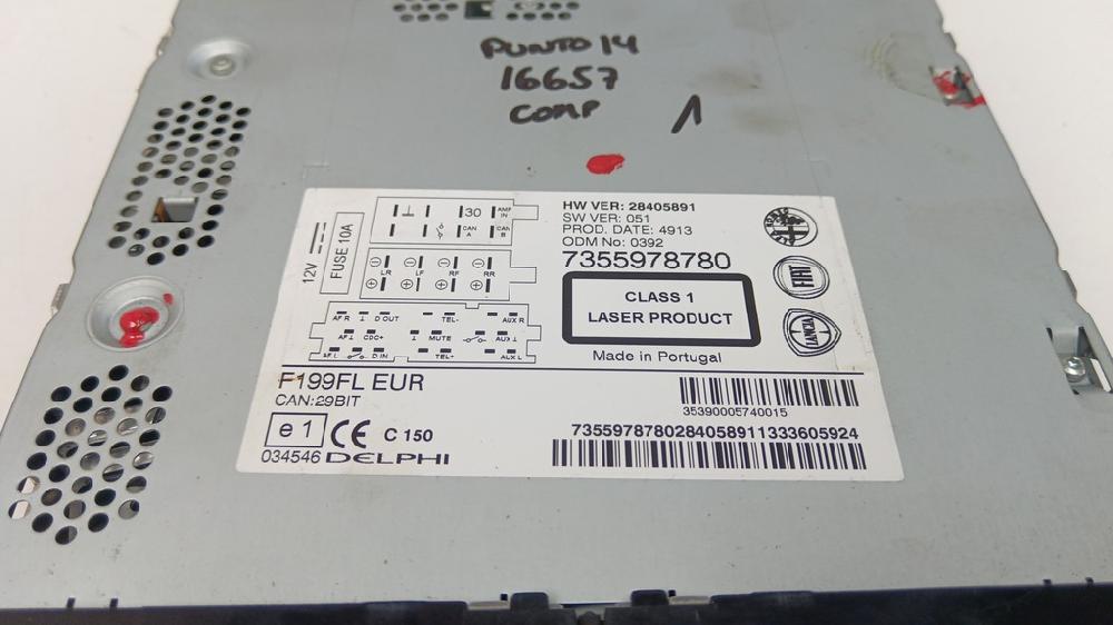 SISTEMA AUDIO RADIO CD FIAT PUNTO 1.3 AMT 75CV | 55KW