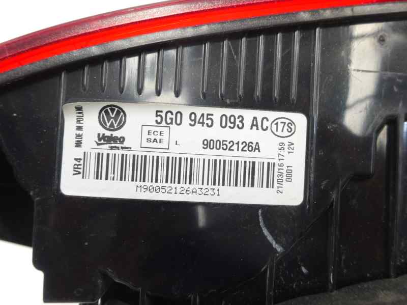 PILOTO TRASERO IZQUIERDO INTERIOR VOLKSWAGEN GOLF 1.4 TSI MT 125CV | 92KW