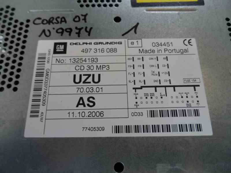 SISTEMA AUDIO RADIO CD OPEL CORSA 1.3 CDTI MT 90CV