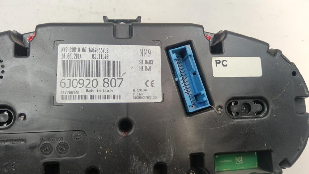 CUADRO INSTRUMENTOS SEAT IBIZA 1.2 70CV, GASOLINA, MT, ACCIONAMIENTO DELANTERO