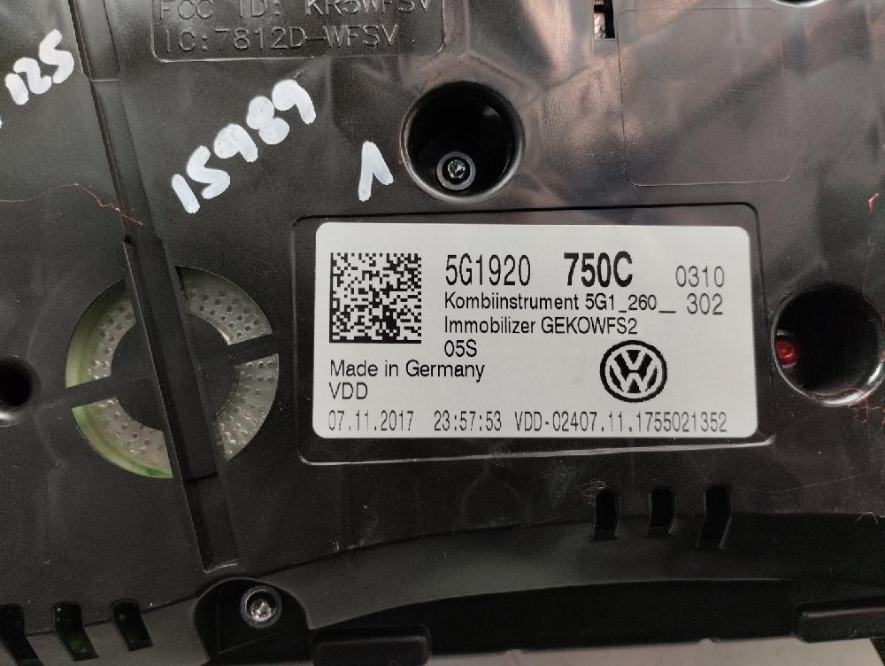 CUADRO INSTRUMENTOS VOLKSWAGEN GOLF 1.4 TSI BLUEMOTION MT 125CV | 92KW
