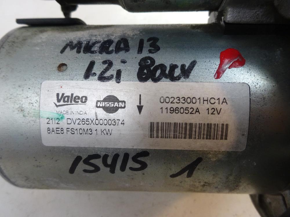 MOTOR ARRANQUE NISSAN MICRA 1.2 MT 80CV