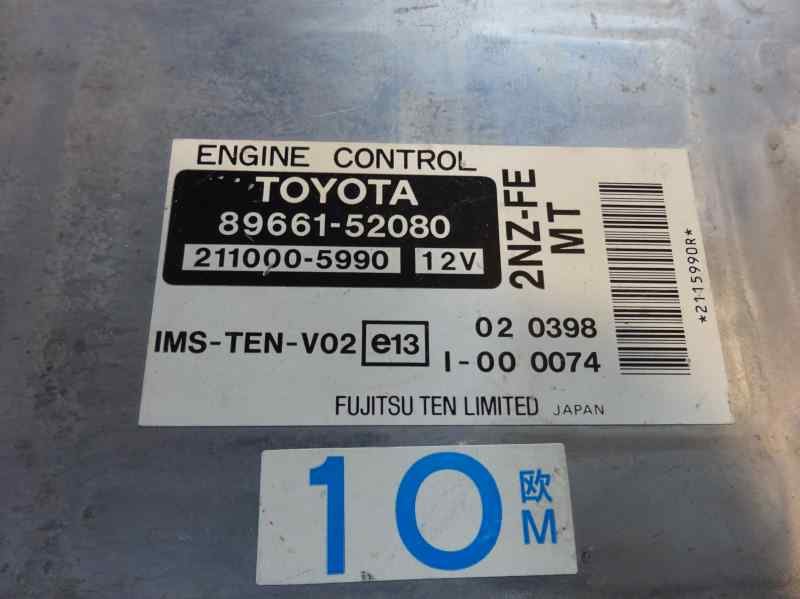 CENTRALITA MOTOR UCE TOYOTA YARIS 1.3 MT 86CV