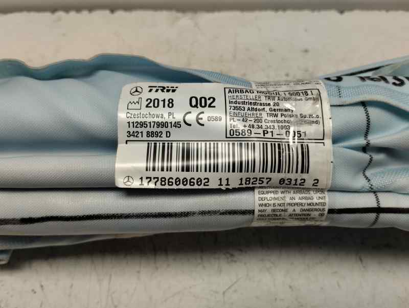 AIRBAG CORTINA DELANTERO DERECHO MERCEDES BENZ CLA 2018 1.5 180 D MT 116CV