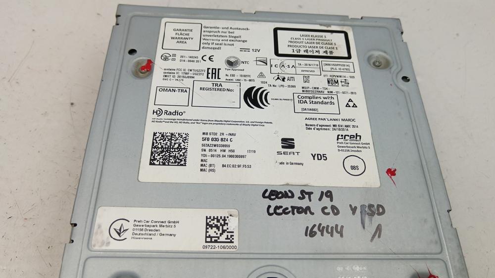 SISTEMA AUDIO RADIO CD SEAT LEON 1.6 115CV TRANSMISION AUTOMATICA, DIESEL