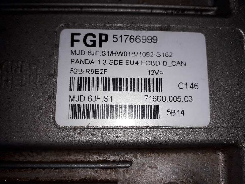 FIAT Panda 2 generation (2003-2011) Блок керування двигуном ECU 51766999 18902937