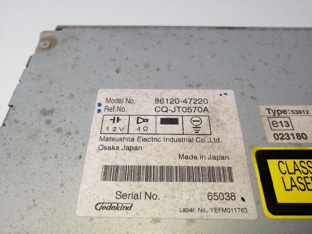Sistema audio / radio cd 8612047220 de Toyota Land cruiser prado (_j12_) 2002-2009 - pieza usada