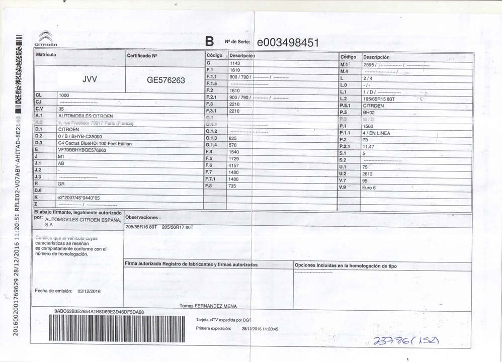 CITROËN C4 Cactus 1 generation (2014-2024) Педаль газа 9671433780 21960250