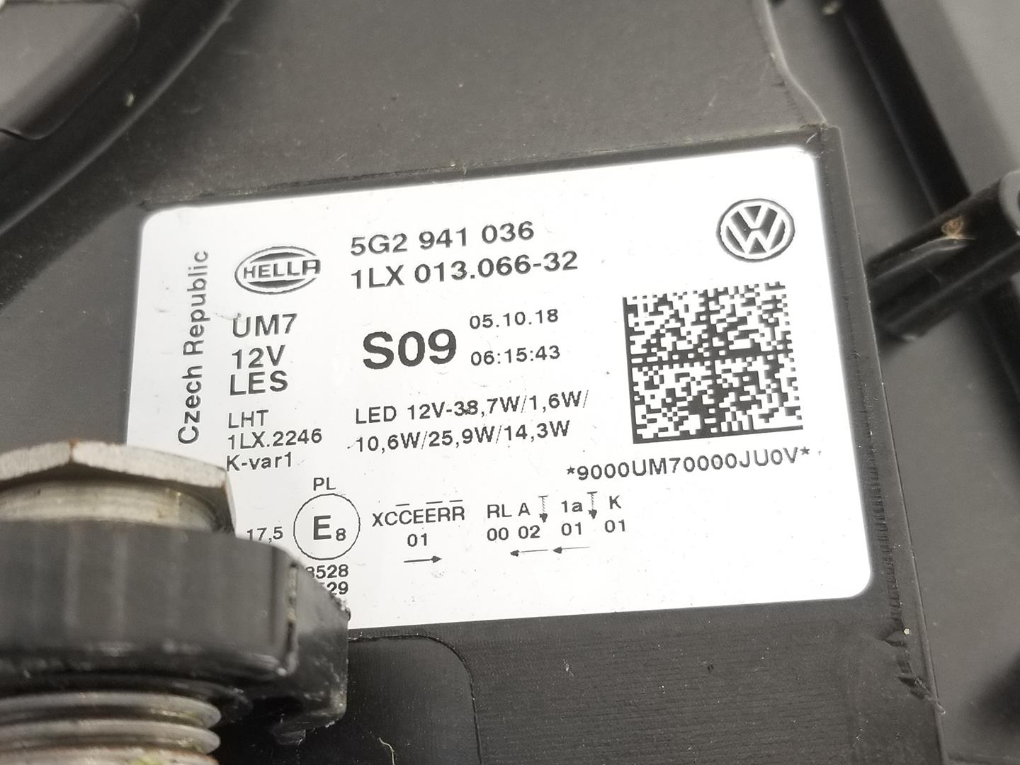 VOLKSWAGEN Golf 7 generation (2012-2024) Фара передняя правая 5G2941036,5G0941662F 19861404