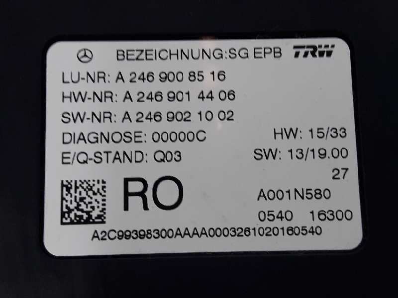 MERCEDES-BENZ A-Class W176 (2012-2018) Alte unități de control A2469008516,2469008516 19655800