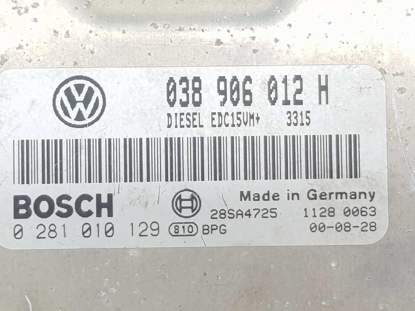 SKODA Octavia 1 generation (1996-2010) Moottorin ohjausyksikkö ECU 038906012H,0281010129 19747120