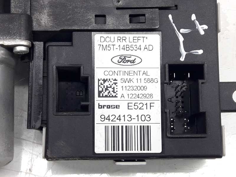 FORD Kuga 2 generation (2013-2020) Aizmugurējo kreiso durvju loga pacēlāja motorīts 7M5T14B534AD, WR12658979039100 19646905