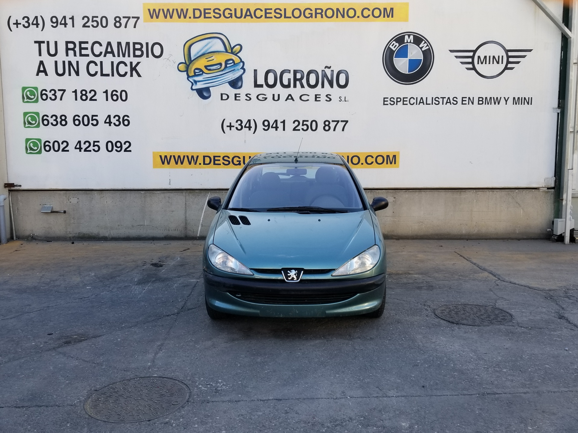 PEUGEOT 206 1 generation (1998-2009) Fram vänster strålkastare 6204S7,6204S7 24223661