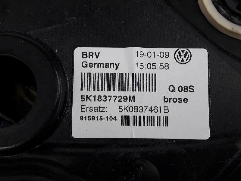 VOLKSWAGEN Golf 6 generation (2008-2015) Lève-vitre de porte avant gauche 5K1837729M, 5K0837461B, 5K0837461D 19633568