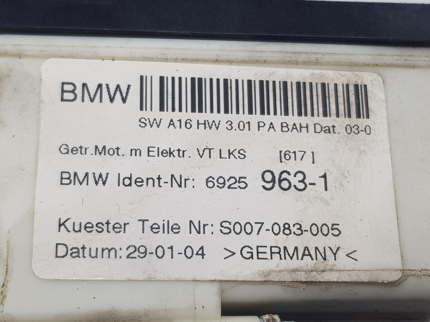 BMW X3 E83 (2003-2010) Vänster framdörr Fönsterregulatormotor 67626925963, 6925963 24221890
