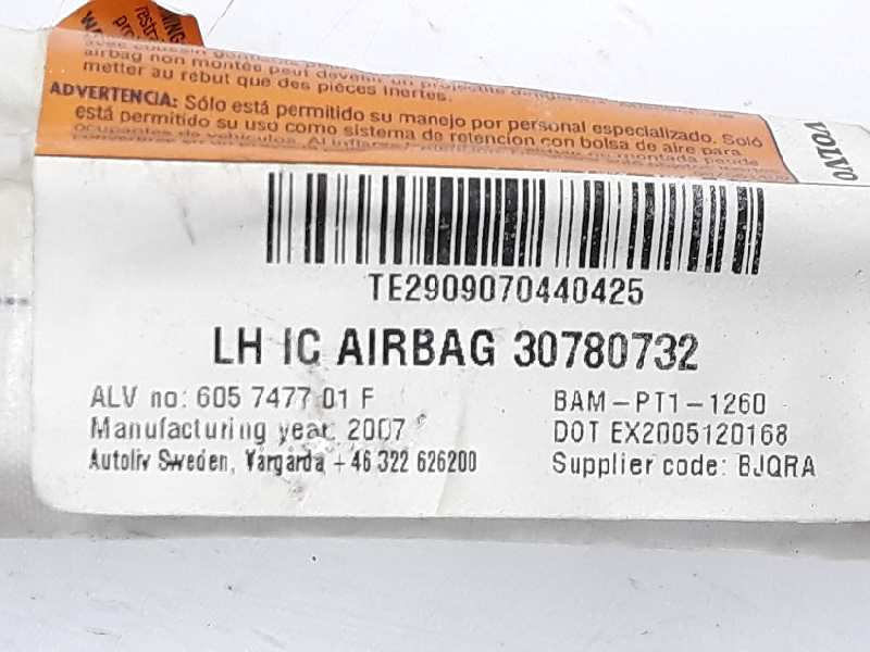 VOLVO C30 1 generation (2006-2013) Kairės pusės stogo oro pagalvė (SRS) 30780732,30780732 24143367