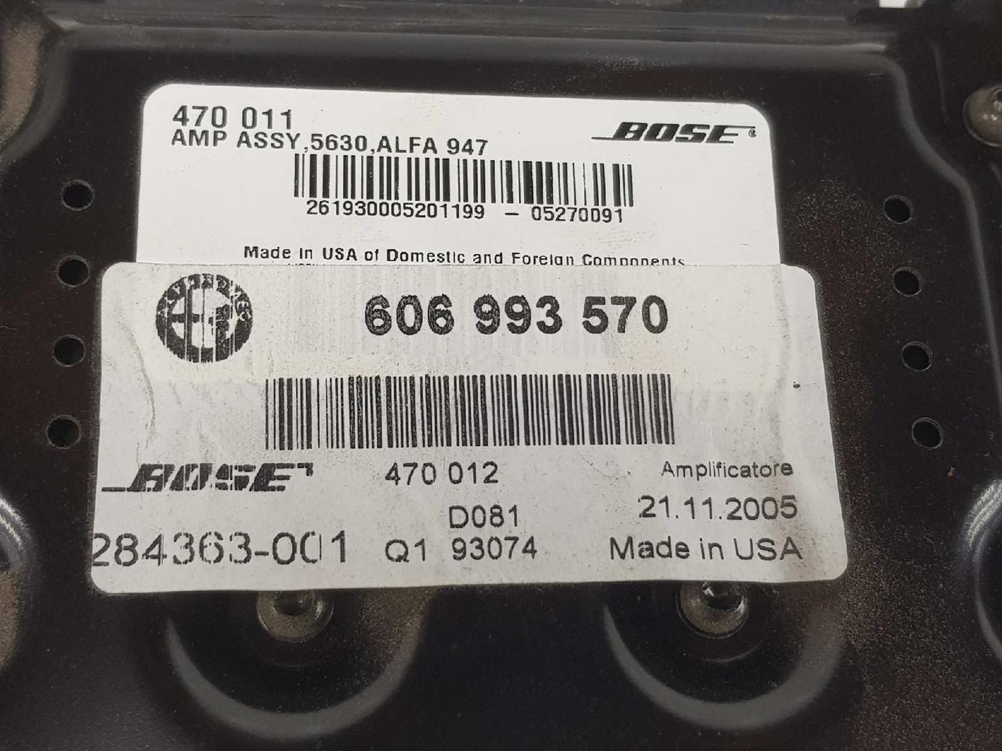 ALFA ROMEO GT 937 (2003-2010) Garso stiprintuvas 606993570, 606993570 19756565
