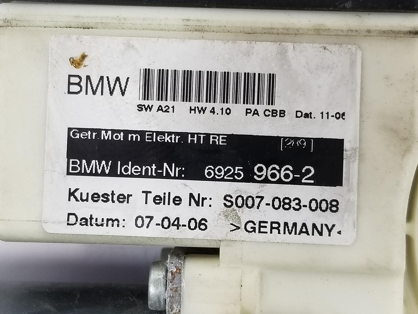 BMW X3 E83 (2003-2010) Galinių dešinių durų stiklo pakelėjo varikliukas 67626925966, 6925966 19935188