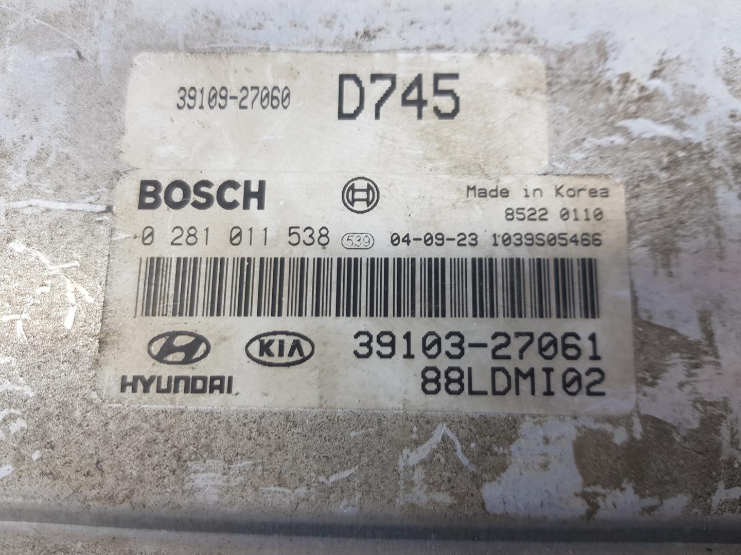 KIA Cerato 1 generation (2004-2009) Блок керування двигуном ECU 3910327061,3910927060 19909830