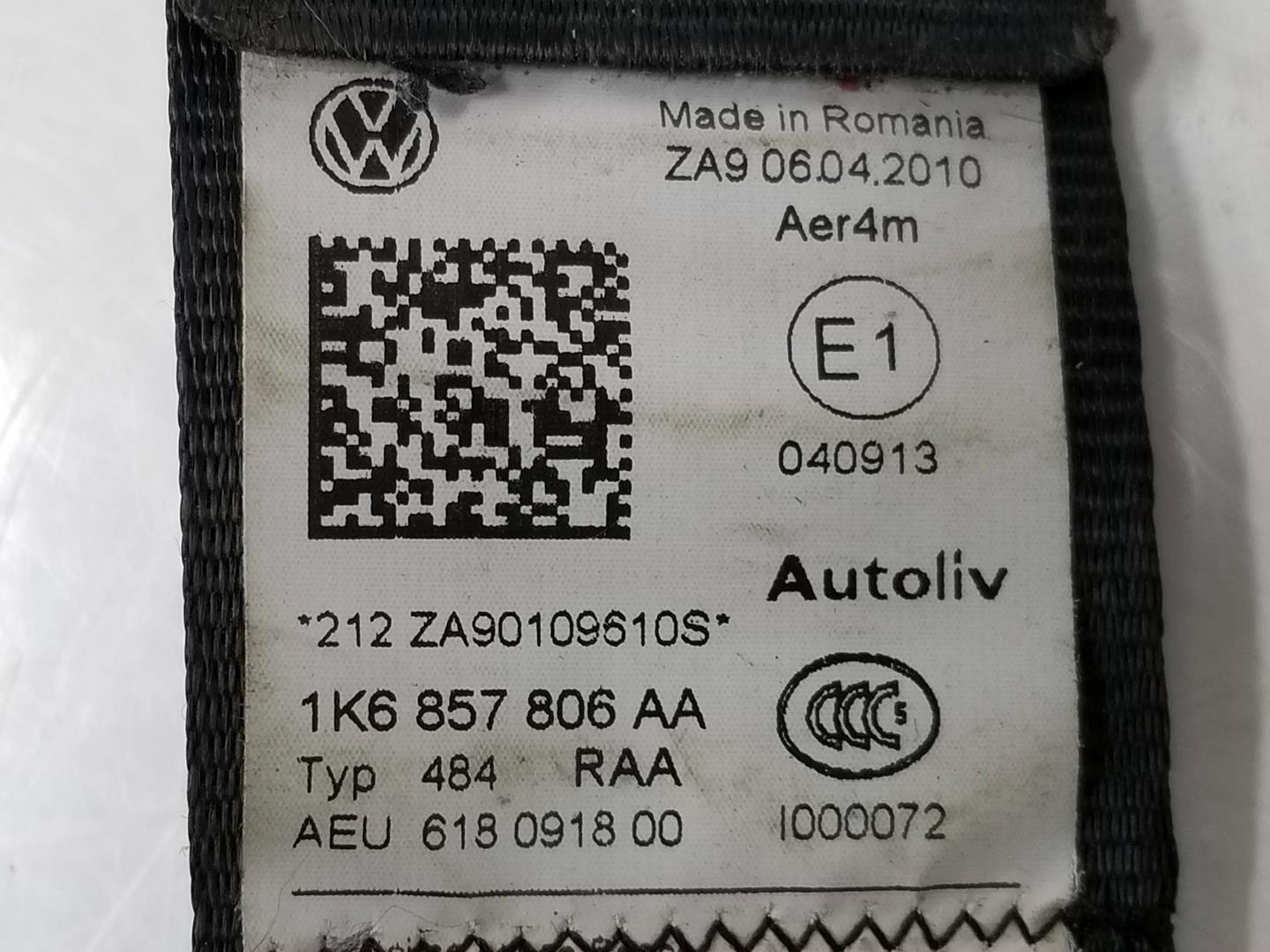 VOLKSWAGEN Golf 6 generation (2008-2015) Rear Right Seatbelt 1K6857806AA, 1K6857806AA 19761219