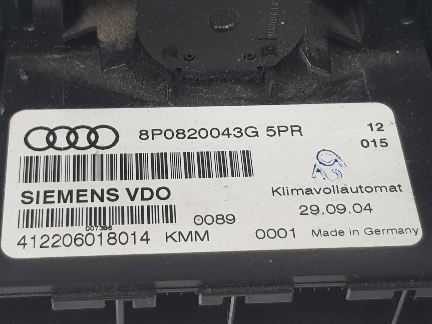 AUDI A3 8P (2003-2013) Klimato kontrolės (klimos) valdymas 8P0820043G, 8P0820043AH 24250237